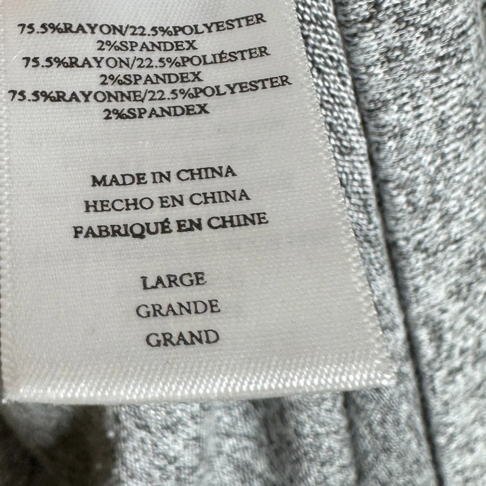 Rails Leigh Melange Gray Pullover Top Long Sleeve Lace Up Shirt Women's Large